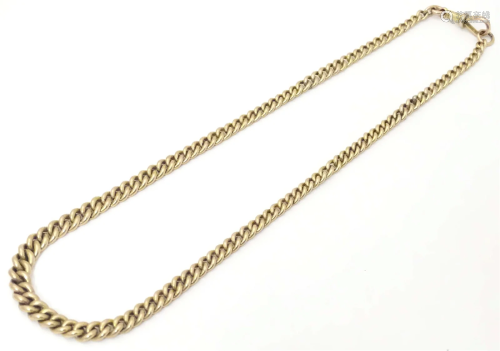 A 9ct gold graduated curblink watch chain. Approx 16" l...