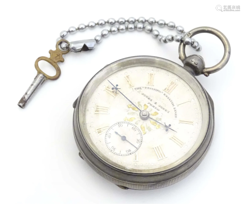 A Victorian silver pocket watch, the case hallmarked Chester...