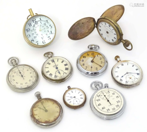 A quantity of assorted pocket watches, etc. (9)