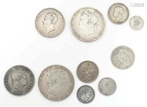 A quantity of assorted 19thC coins to include George II and ...
