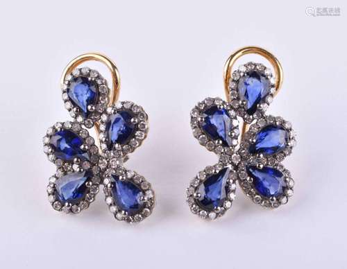 Sapphire - diamond earrings