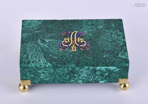 Malachite lidded box