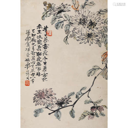 姚华（1876-1930） 菊花 设色纸本镜心