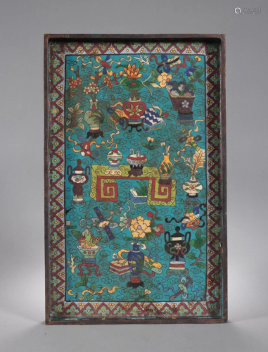 A Chinese Cloisonne Tea Tray