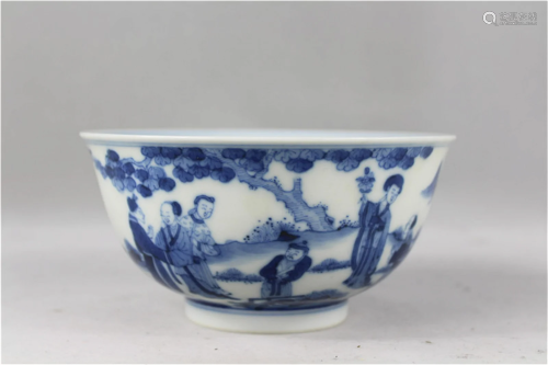 A Chinese Blue and White Glazed Porcelain Bowl