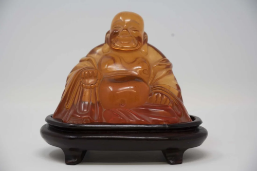 Chinese Antique Amber Resin Laughing Buddha