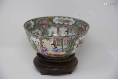 Chinese Antique Family Rose Bowl