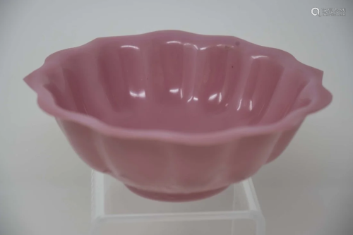 Chinese Pink Peking Glass Bowl