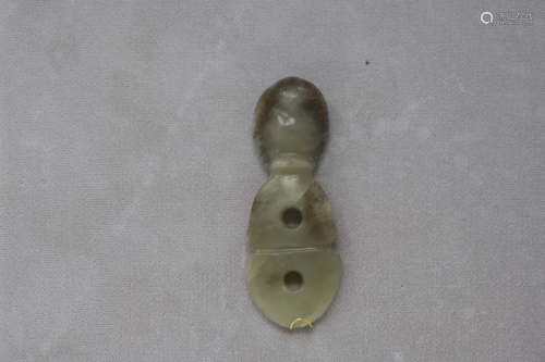 Hongshan Culture Jade God Carving Amulet Pendant