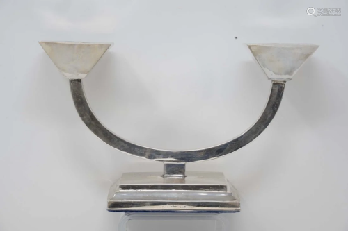 Art Deco Chinese Export Silver Candleholder