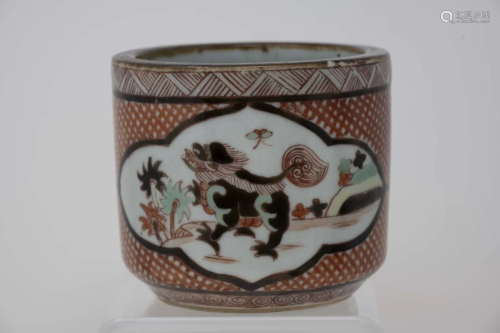 Antique Porcelain Brush Washer Pot