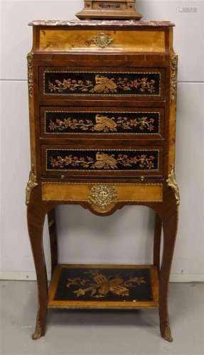 A four-drawer chest of drawers, after Louis XV example, 20th...