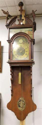 A Groninger Mdoel tail clock with double hood, ca. 1850.