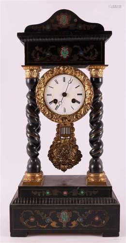 An ebonised mantel clock, France, Napoleon Trois, ca. 1870.