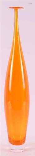 Leerdam. An orange glass slim vase, design: Marek Bartko, 20...