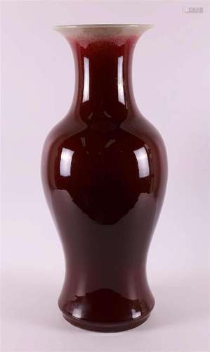 A baluster-shaped red glazed vase 'Sang de Boeuf', C...