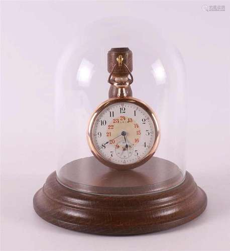 An Elgin men's vest pocket watch in a gold case, early 2...