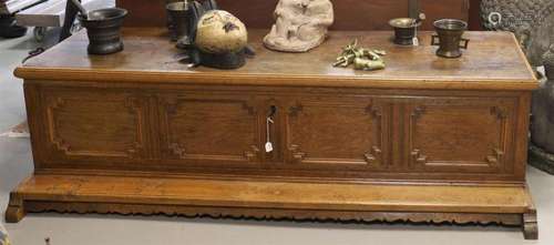 A rectangular oak blanket chest, 18th century and later