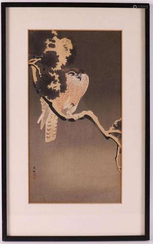 Japan, early 20th century 'Bird of prey with young on a ...