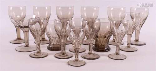 A series of fumi glasses 'Volutus' with facet cut, W...