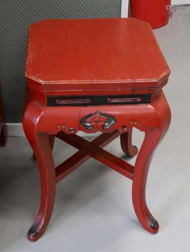 A Chinese lacquerware plant table.