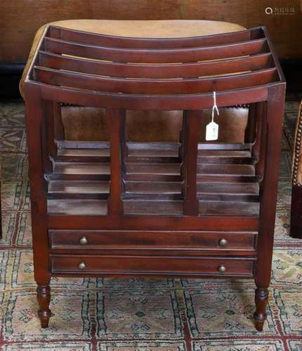 A mahogany English Canterbury magazine rack in 19th century ...