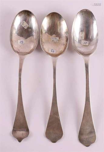 Three 2nd grade 835/1000 silver birth spoons, including from...