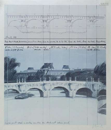 CHRISTO, 1935-2020,Le Pont Neuf,impression offset en couleur...