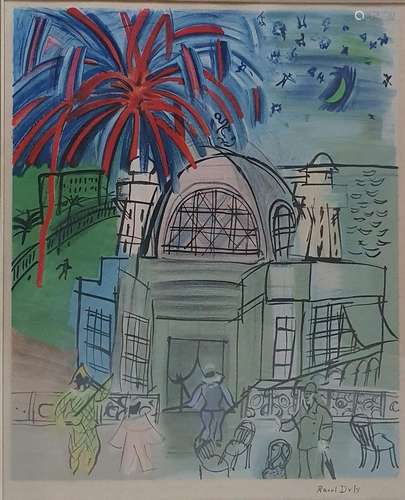 DUFY Raoul, 1877-1963,Le casino à Nice,lithographie en coule...