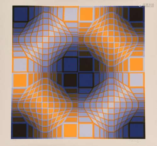 VASARELY Victor (1906-1997)Composition cinétique Lithographi...