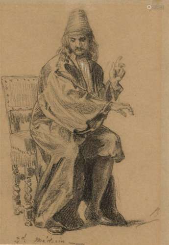 BIDA Alexandre, 1813-1895,Le médecin,crayon noir sur papier ...