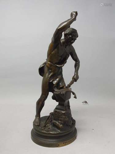 GAUDEZ Adrien Etienne (1845 1902) Forgeron Bronze à patine b...