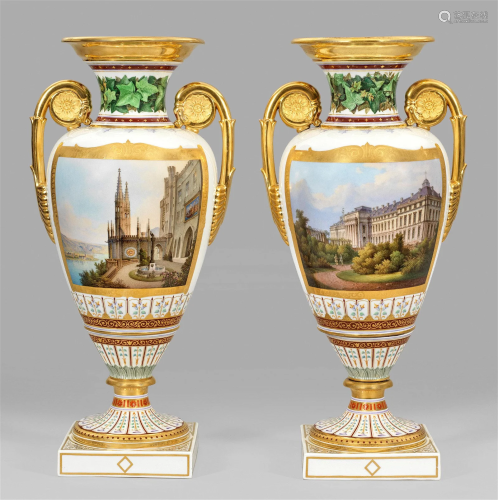 Außergewöhnliches Vasenpaar mit Ansichten von