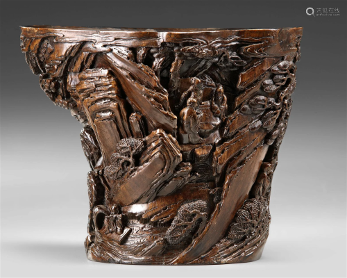 A CHINESE HUANGHUALI CUP, QING DYNASTY (1644-1912)