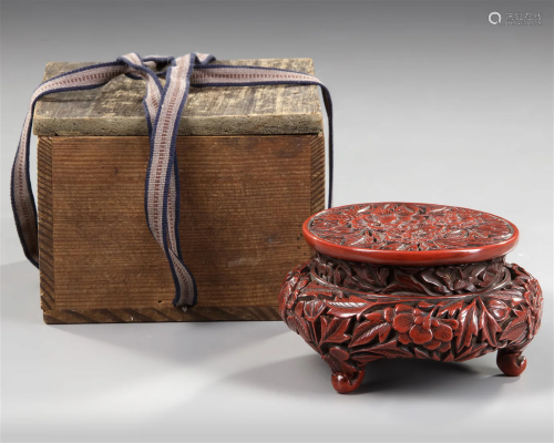 A CHINESE LACQUER CINNABAR STAND, 17TH-18TH CENTURY
