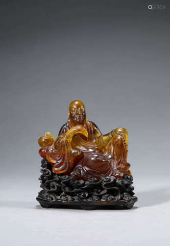 Carved Amber Figure of Arhat