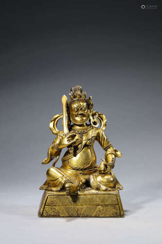 Gilt-Bronze Figure of Yellow Jambhala