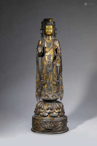 Gilt-Bronze Figure of Guanyin