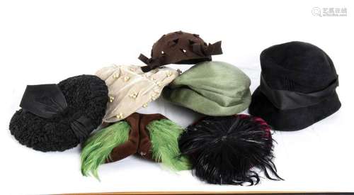LOT OF 7 HATS - 40s/60s