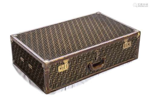 FENDI - MONOGRAM AND LEATHER TRUNK LUGGAGE - late 70s early ...