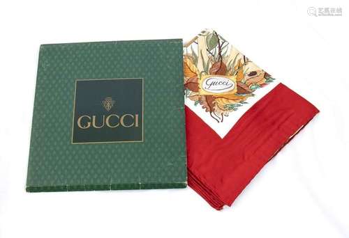 GUCCI "FUNGHI" SILK SCARF 80s