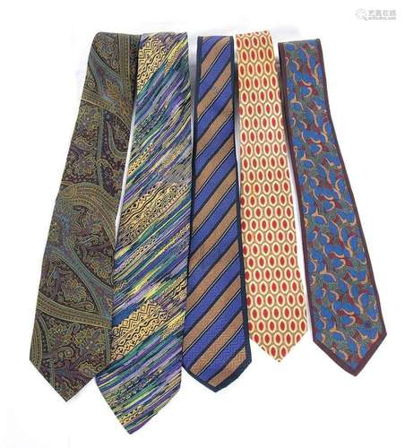 MILA SCHON, YVES SAINT LAURENT, MISSONI, COVERI - 5 TIES 80s...