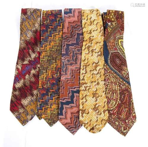 MISSONI, BRIONI - 5 TIES 80s/90S