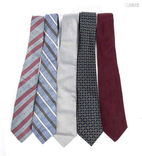 GUCCI, YVES SAINT LAURENT, MISSONI - LOT OF 5 TIES 80s/90s