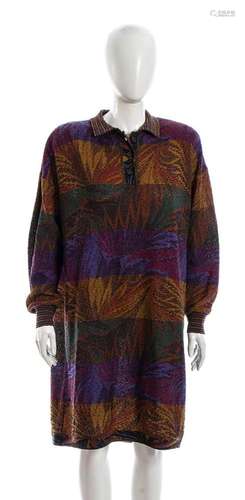 MISSONI - MULTICOLORED WOOL DRESS - 80s