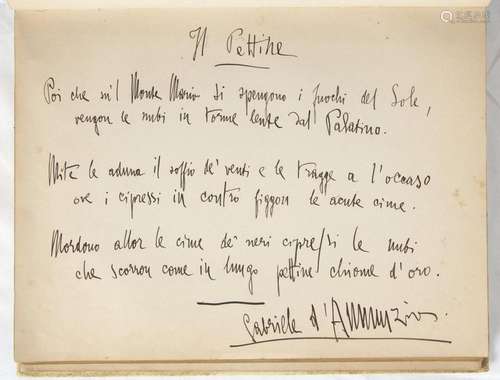 D'annunzio, Gabriele (Pescara, 12 marzo 1863 – Gardone R...