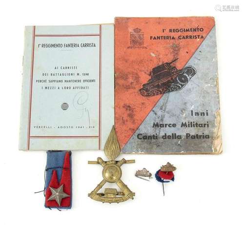 taly, Kingdom 1st Tank Infantry Regiment, lot of memorabilia