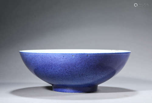 Sacrificial-Blue-Glazed Incised Dragon Bowl