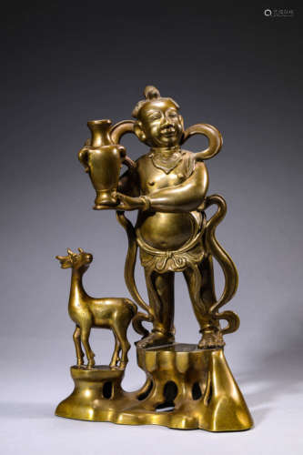 Bronze Figural Candlestick