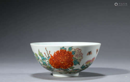 Famille Rose Flower Bowl